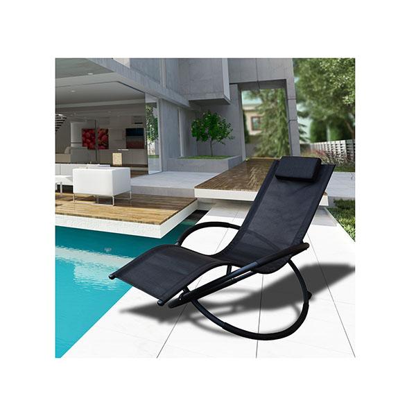 Silla Mecedora Reclinable Plegable Gravedad Cero - Negro