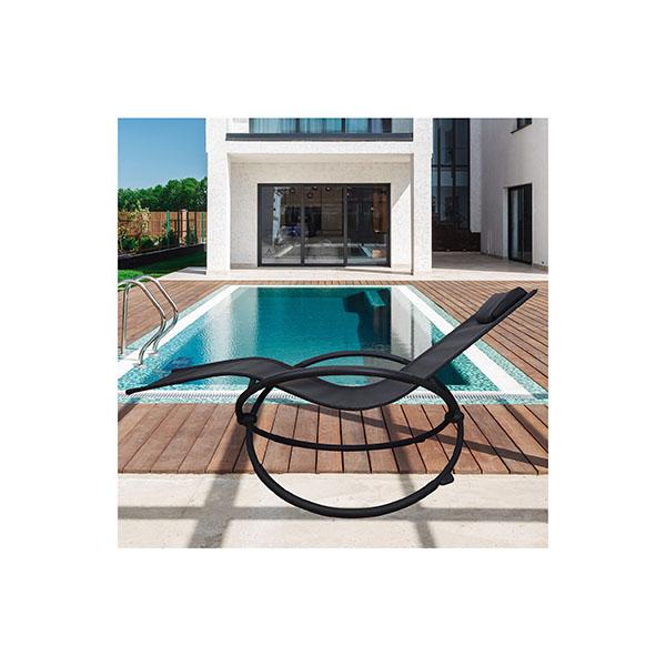 Silla Mecedora Reclinable Plegable Gravedad Cero - Negro