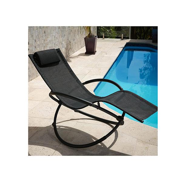 Silla Mecedora Reclinable Plegable Gravedad Cero - Negro